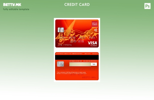 Модерен стил на USA Wells Fargo банка виза шаблон класична картичка